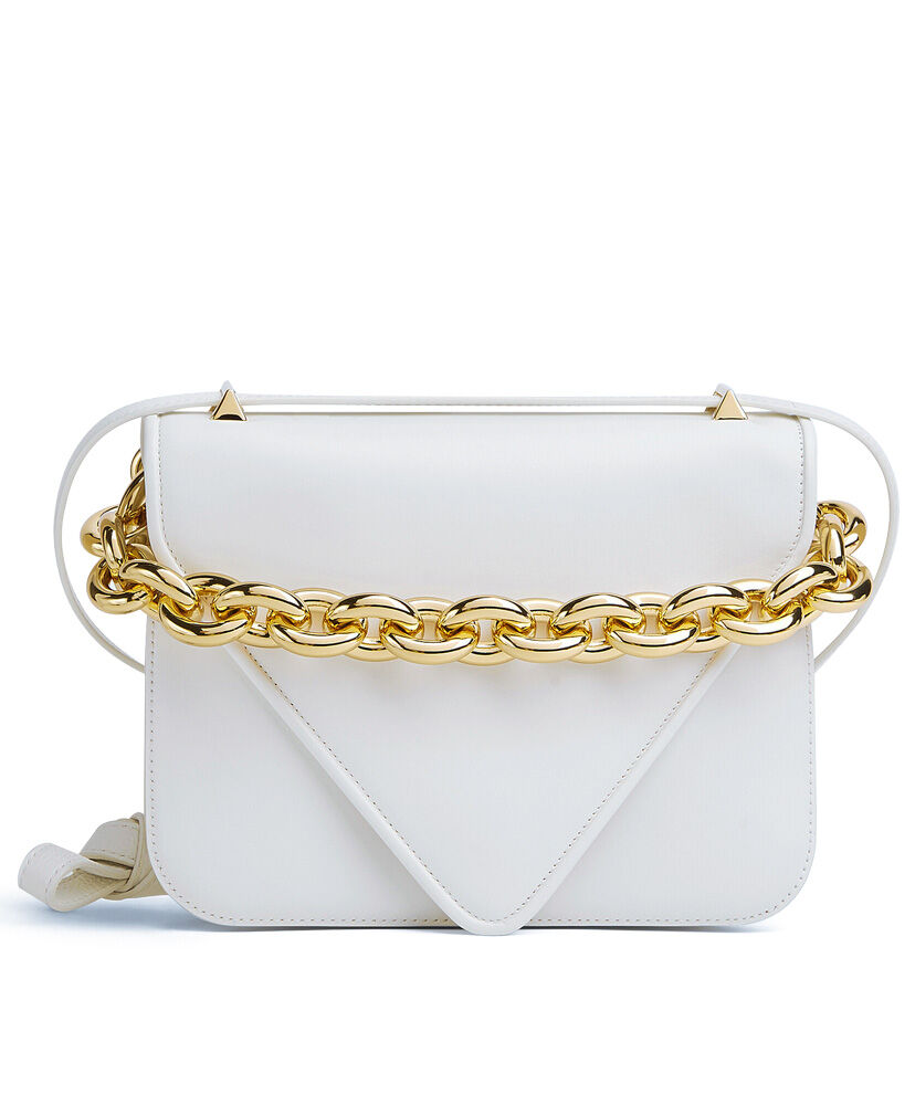 Bottega Veneta Small Mount Leather Envelope Bag White